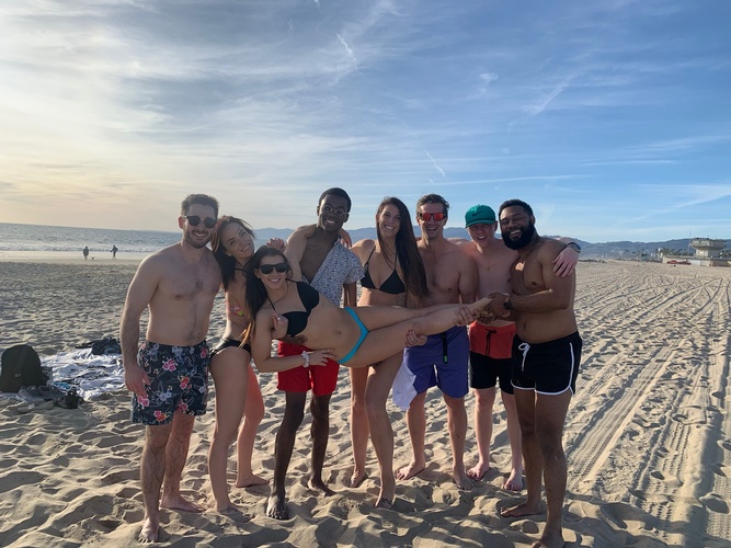 HTX Management Group, Inc. Team  having fun on the Beach - Sales Job Opportunities